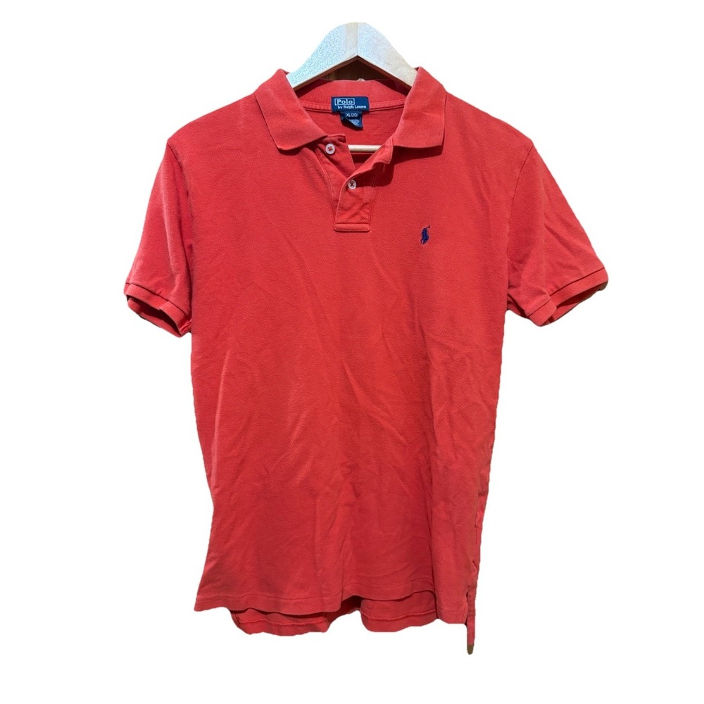Polo Ralph Lauren Boys Polo‎ Shirt Flame Classic Fit Short Sleeve Blue Pony XL